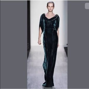 BCBG MAX AZRIA RUNWAY Teal Velvet Gown sz 2